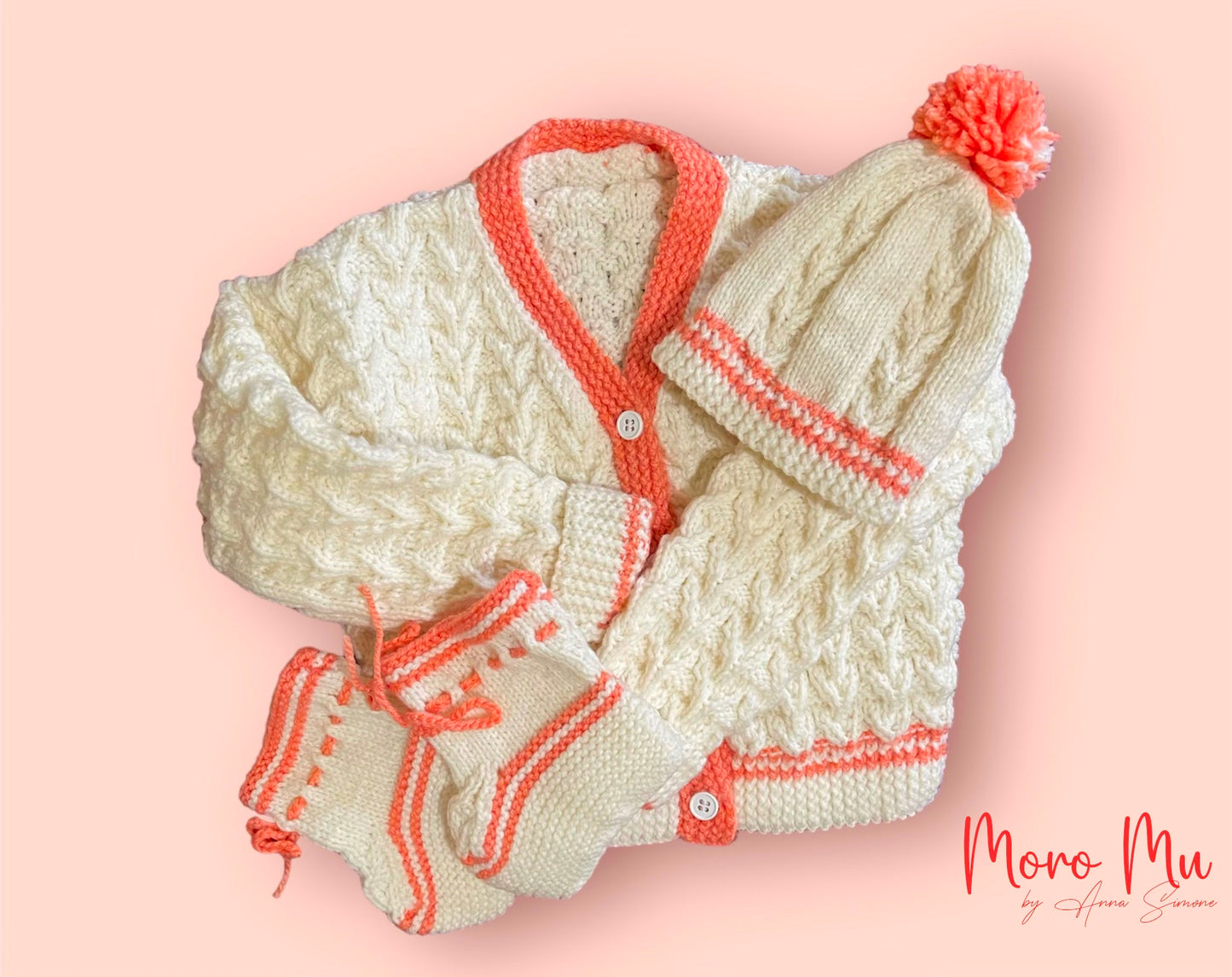 Peaches & Cream Hand Knit Set