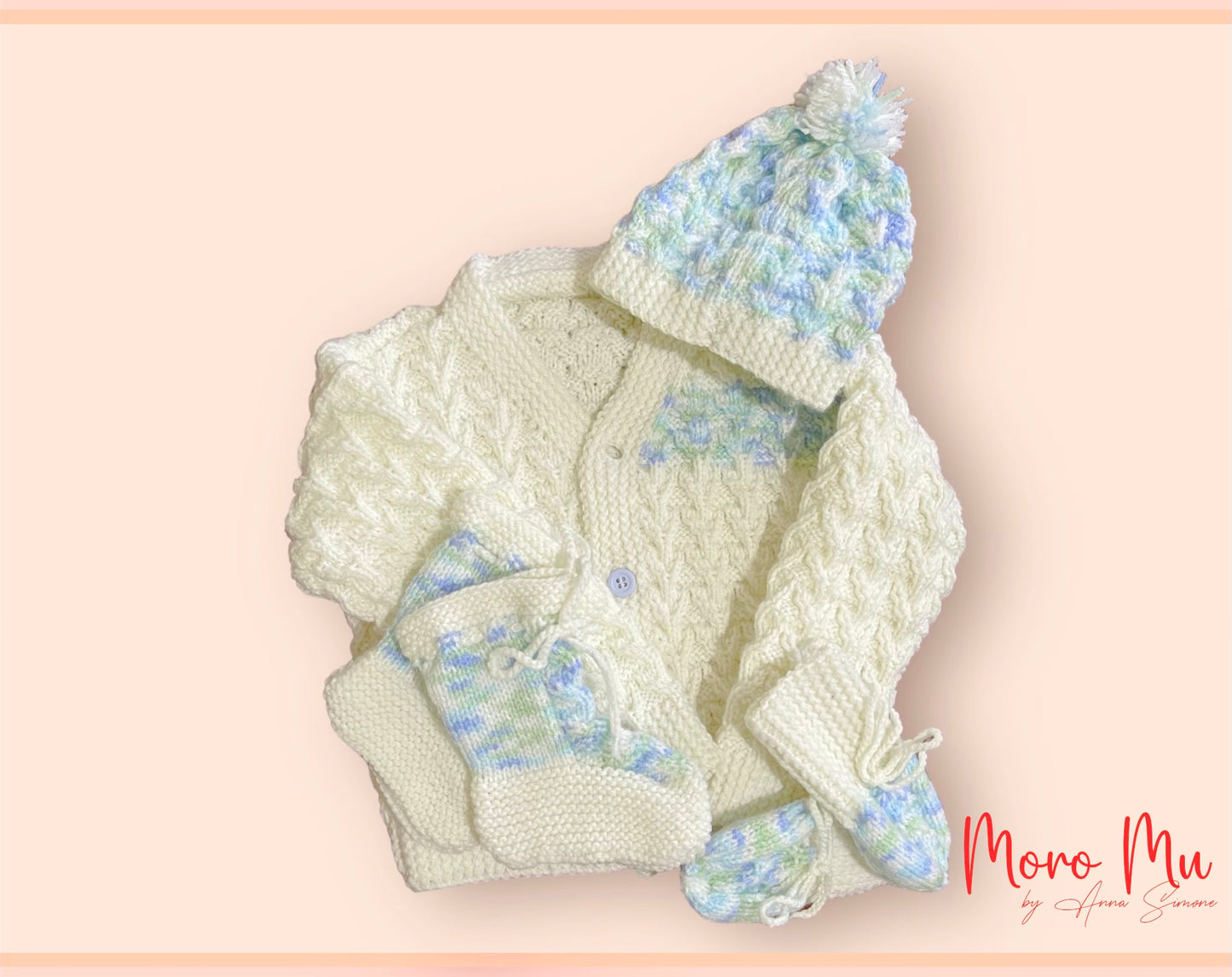 Winter Wonderland Hand Knit Baby Set