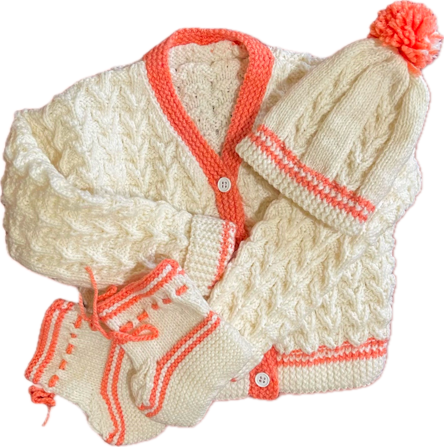 Peaches & Cream Hand Knit Set