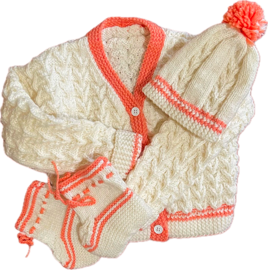 Peaches & Cream Hand Knit Set