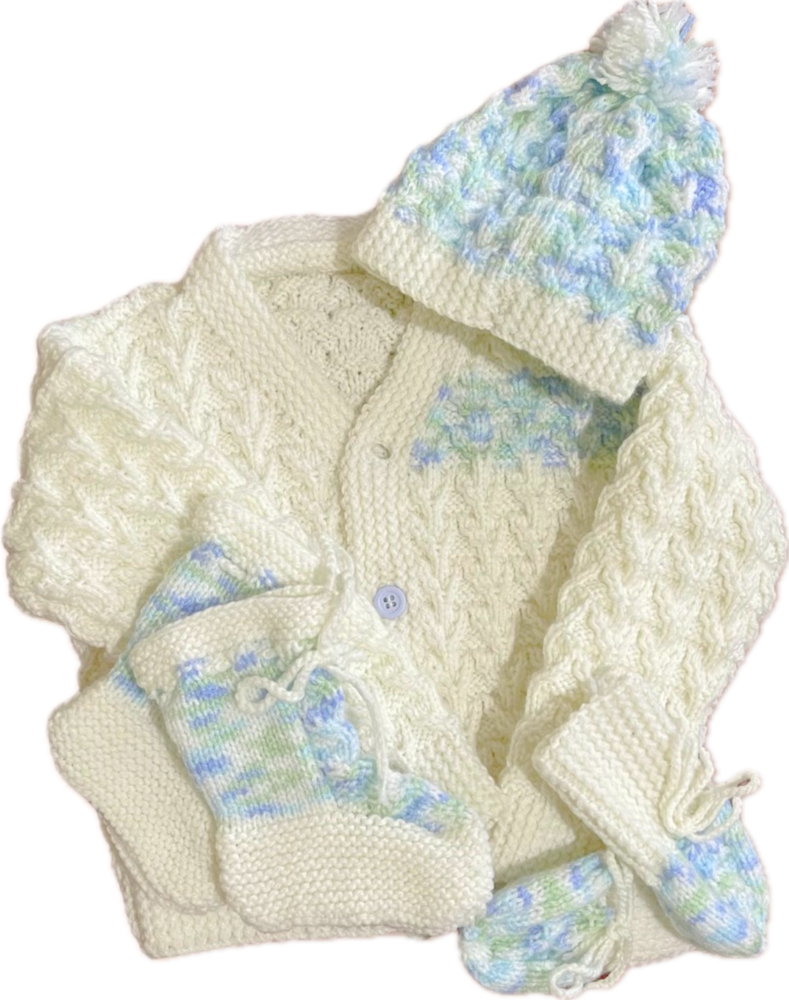 Winter Wonderland Hand Knit Baby Set