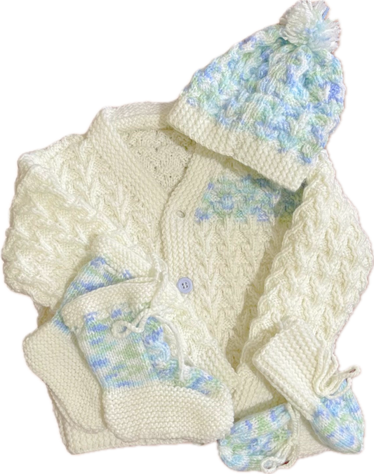 Winter Wonderland Hand Knit Baby Set