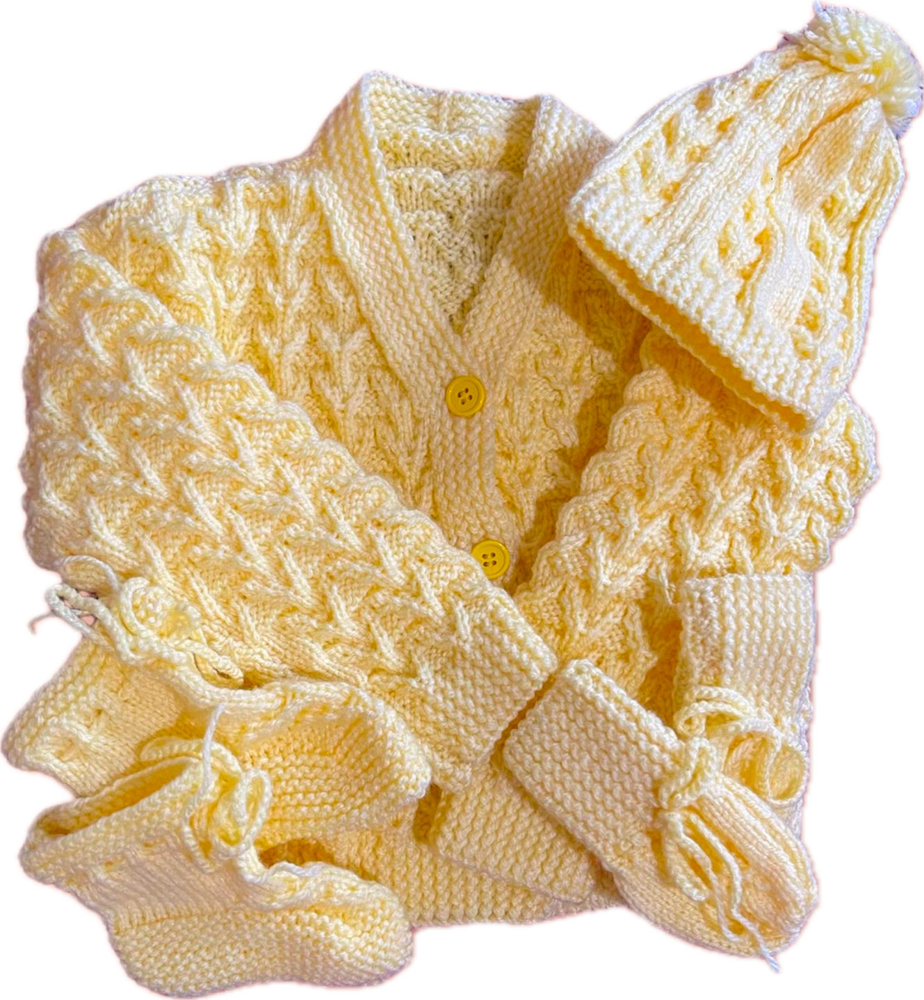 Sunshine Bliss Hand Knit Baby Set