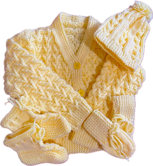 Sunshine Bliss Hand Knit Baby Set