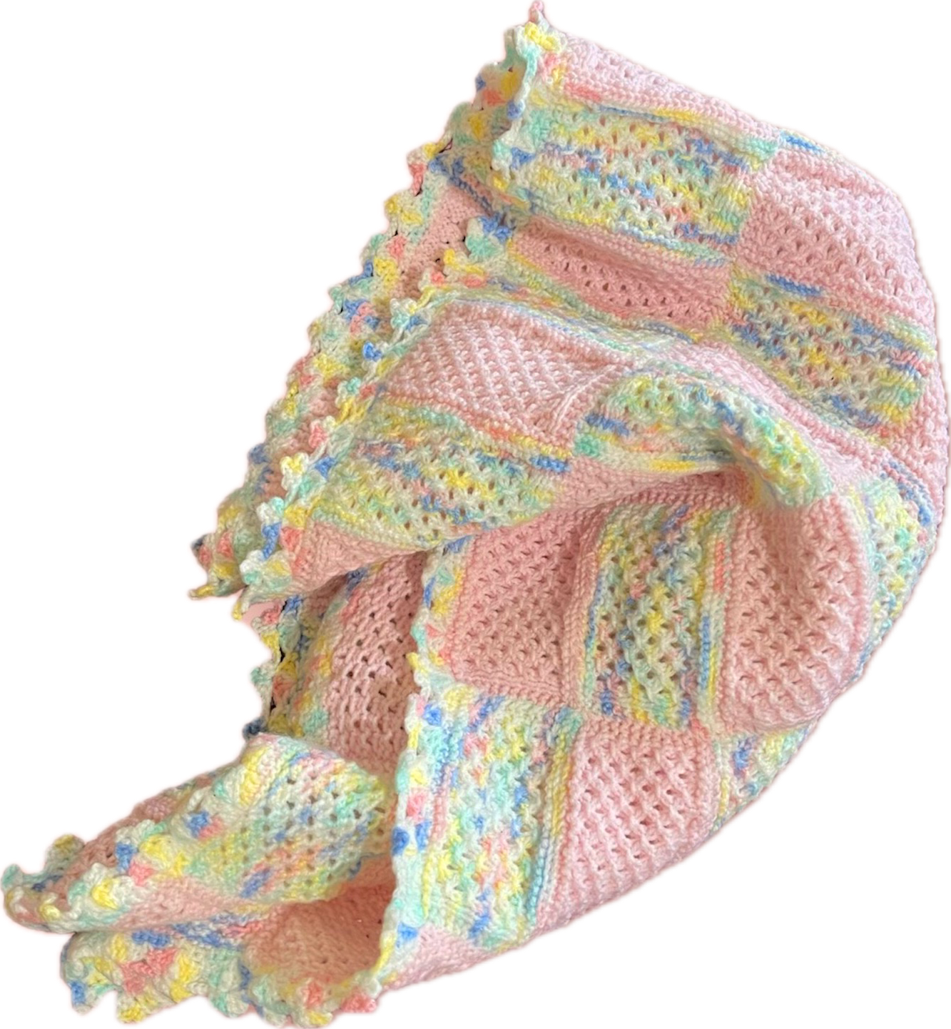 Pastel Dreams Hand Knit Baby Blanket